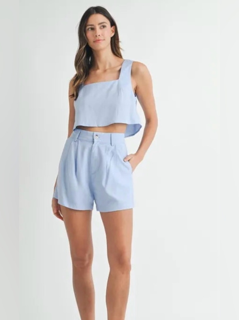 MABLE Sleeveless Crop Top and Shorts Set